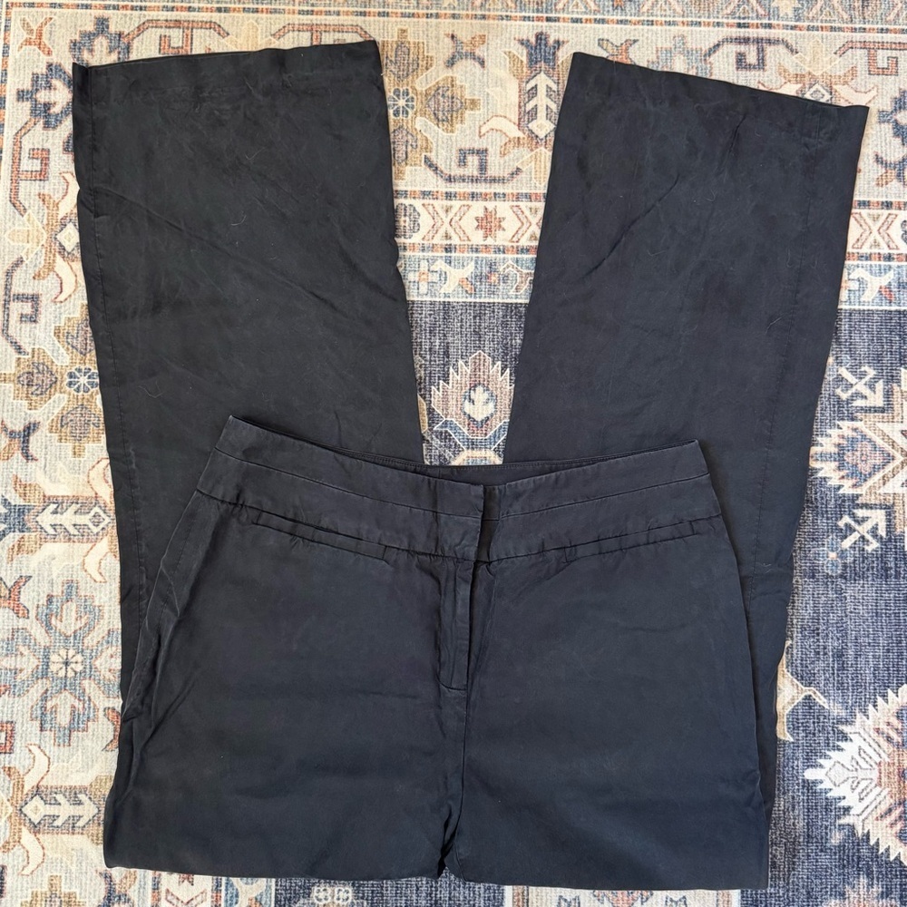 Talbots Collection Silk Blend Black Wide-Leg Dress Pants Women’s Size 10